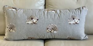 lumbar pillow with hedgehog